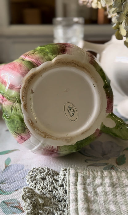 Vintage Ceramic Cabbage Leaf Teapot