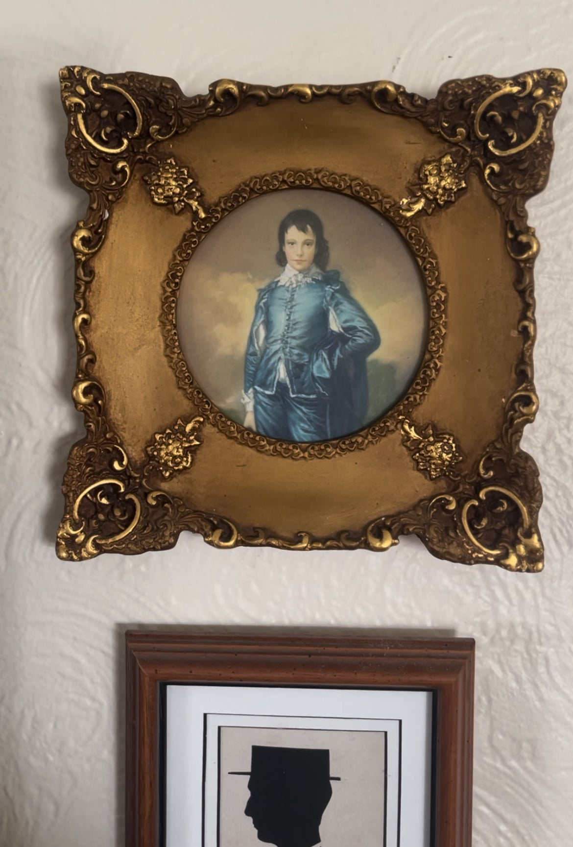 Victorian Portrait with Ornate Gold Frame "Blue Boy"