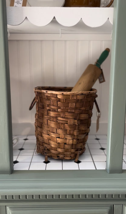 Woven Footed Basket with Handles