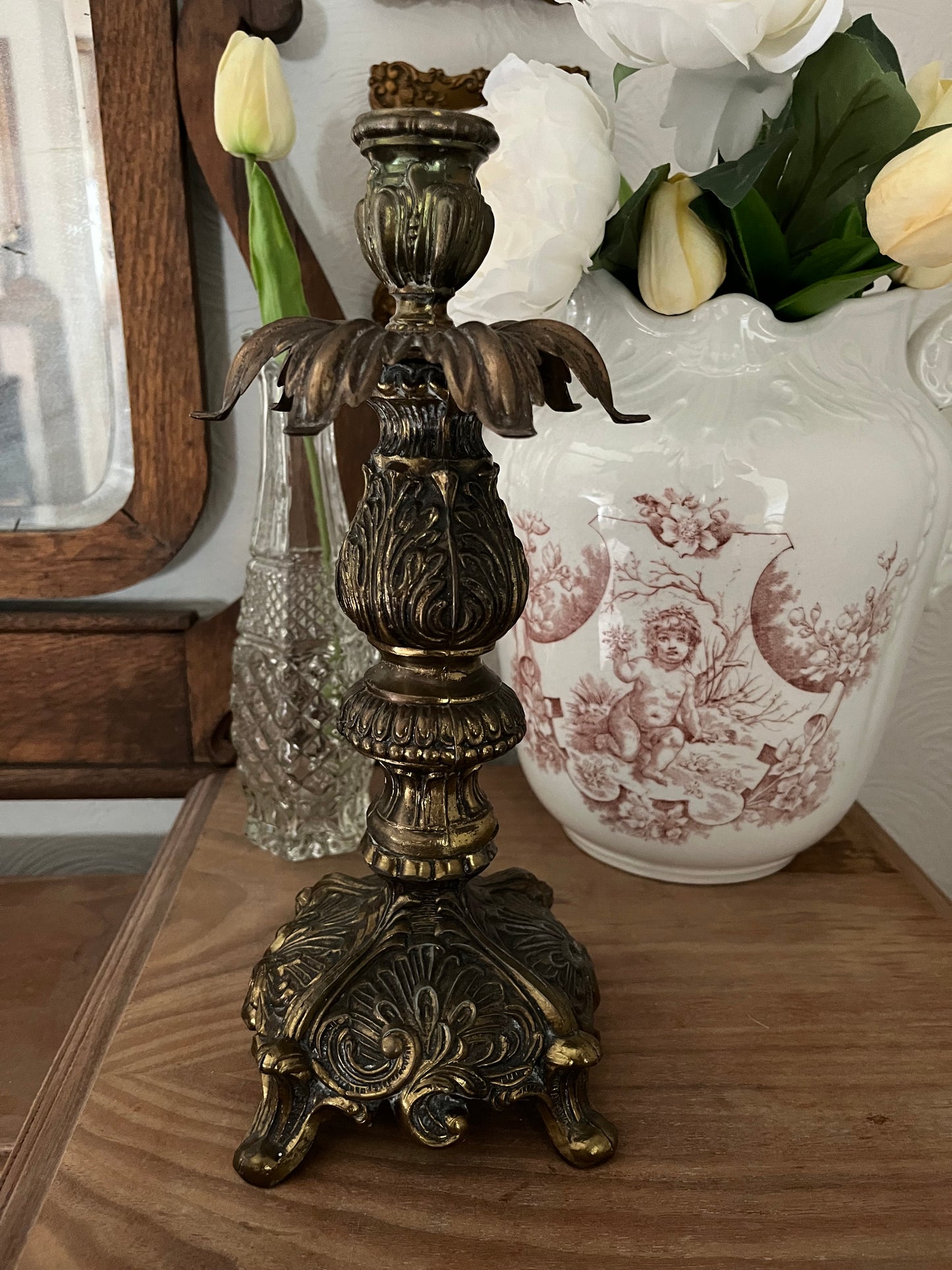 Hollywood Regency Ornate Candle Holder (2 available) *crystals not included