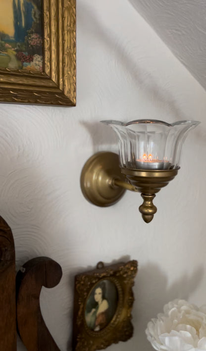 Single Gold and Glass Sconce