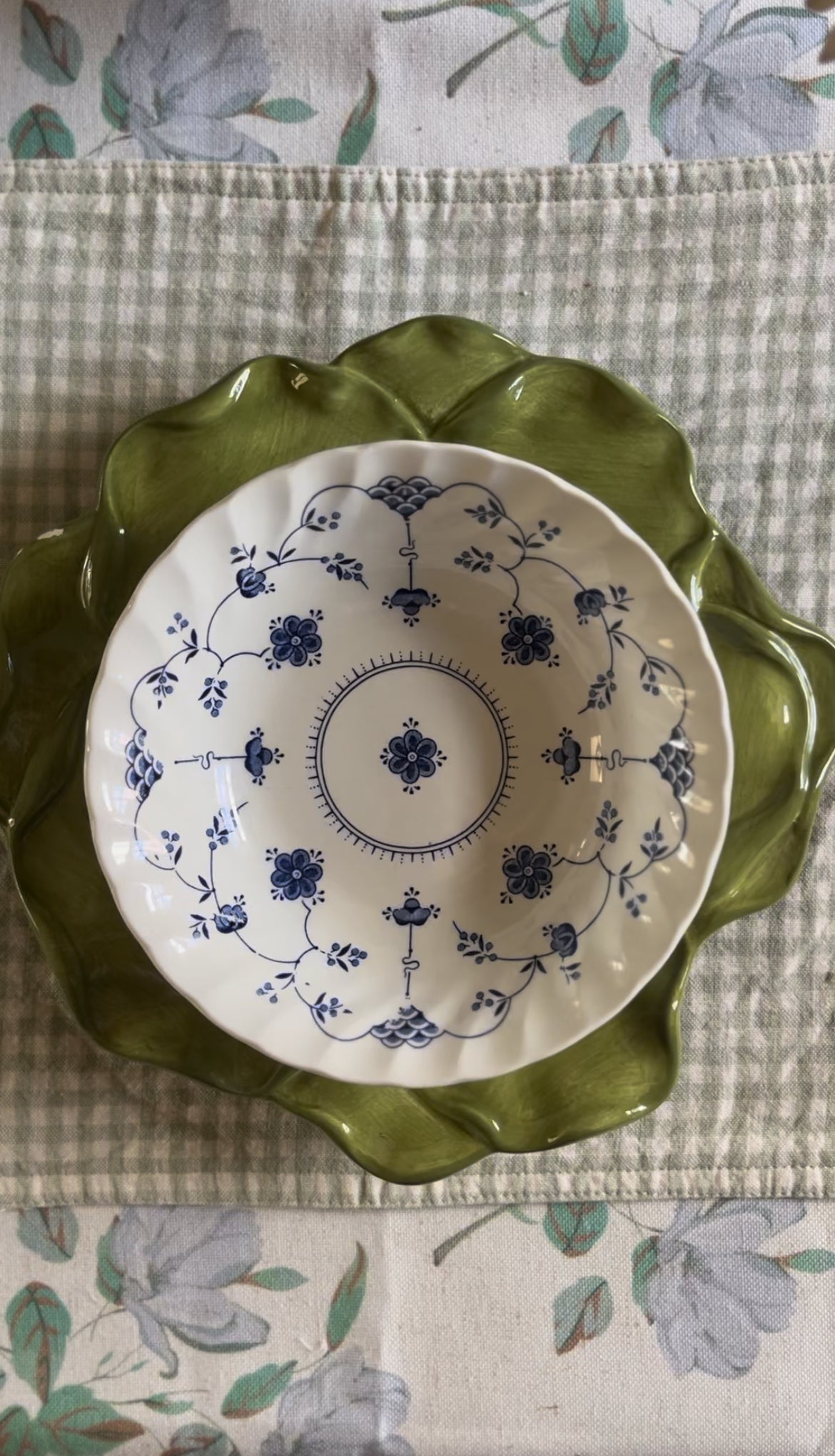 Blue and White Staffordshire Finlandia Pattern Bowl