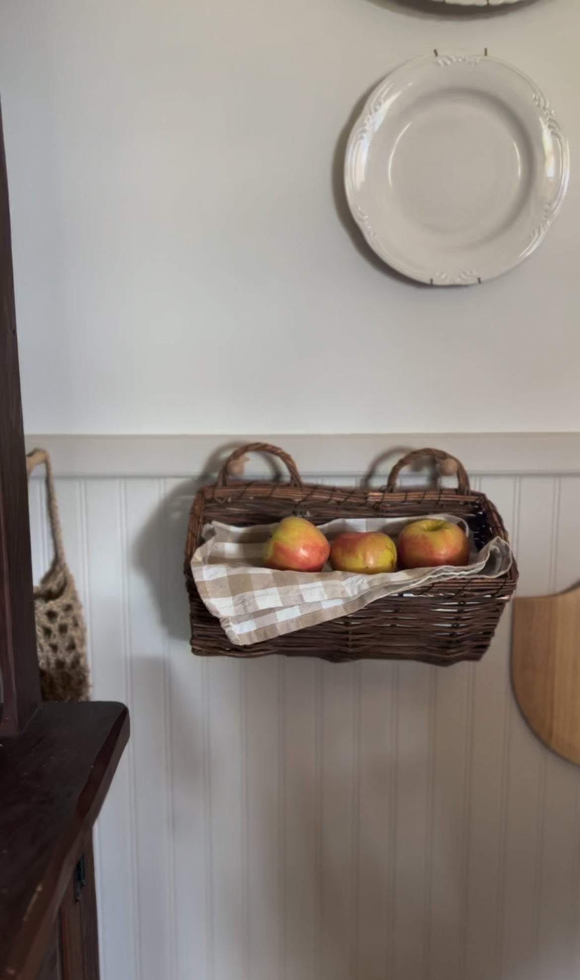 Wicker Double Handle Hanging Basket