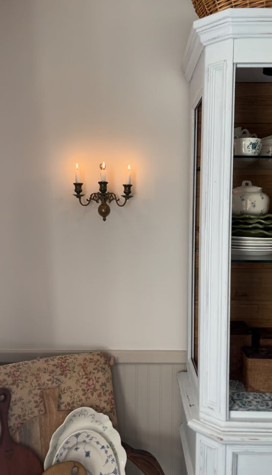 Solid Brass Three Candle Sconce