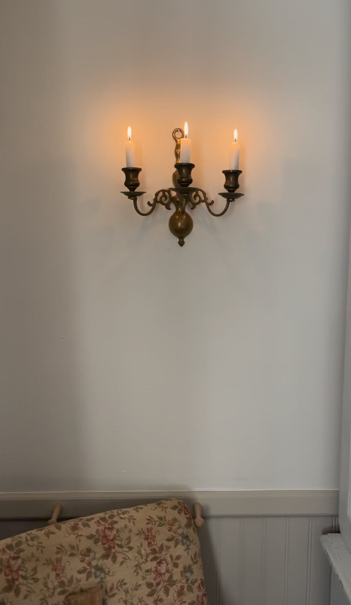 Solid Brass Three Candle Sconce