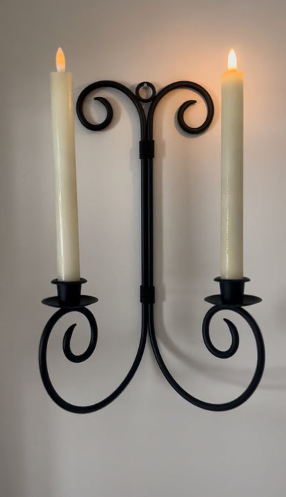 Black Metal Double Sconce (1 Left)