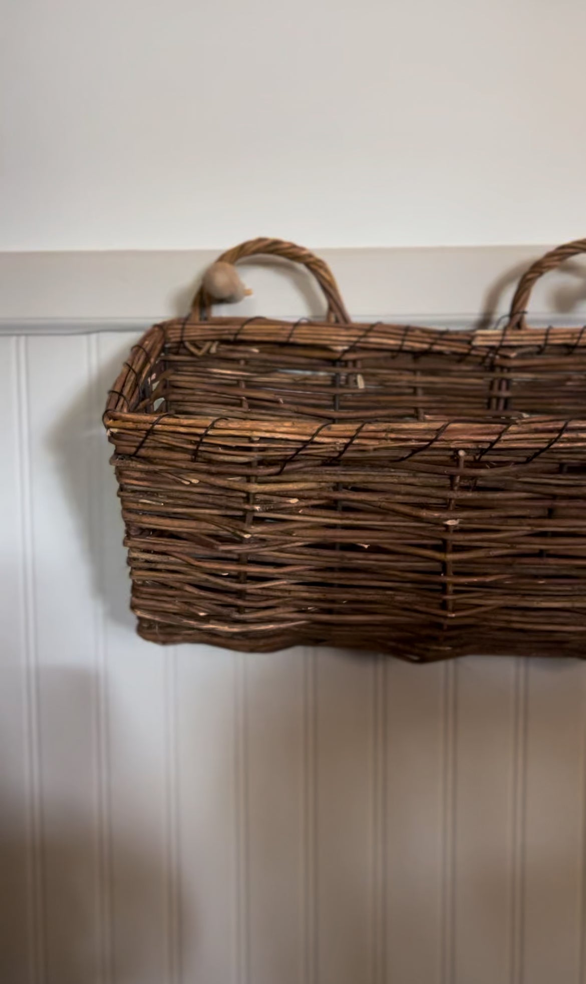 Wicker Double Handle Hanging Basket