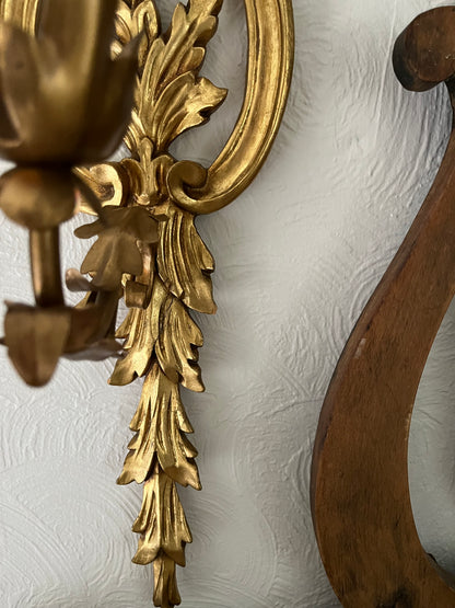 Ornate Wooden Sconce Hand-Carved in Italy