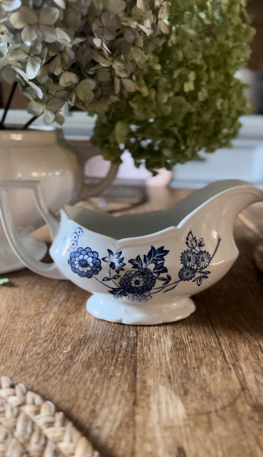 Royal Staffordshire Blue and White Gravy Boat