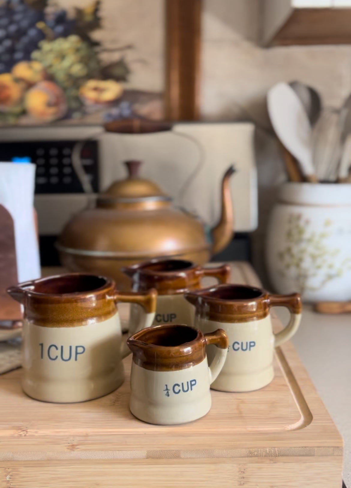 Brown Stoneware Measuring Cups (set of 4)