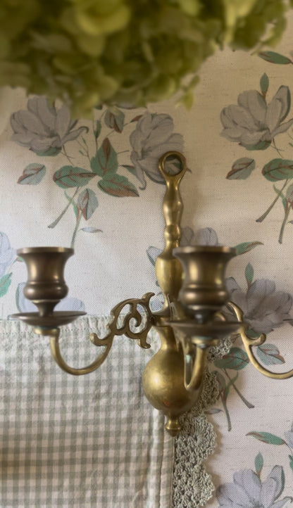 Solid Brass Three Candle Sconce