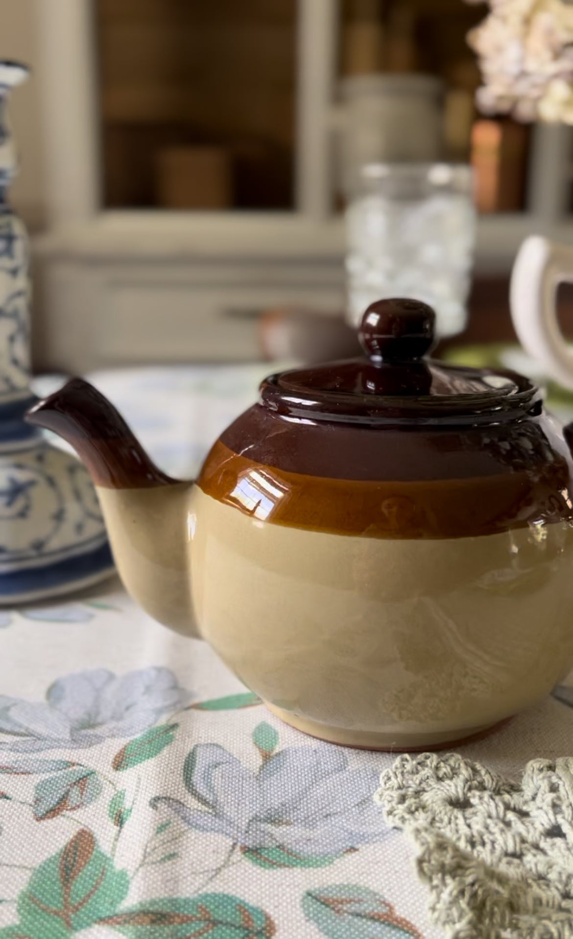 Brown Stoneware Teapot