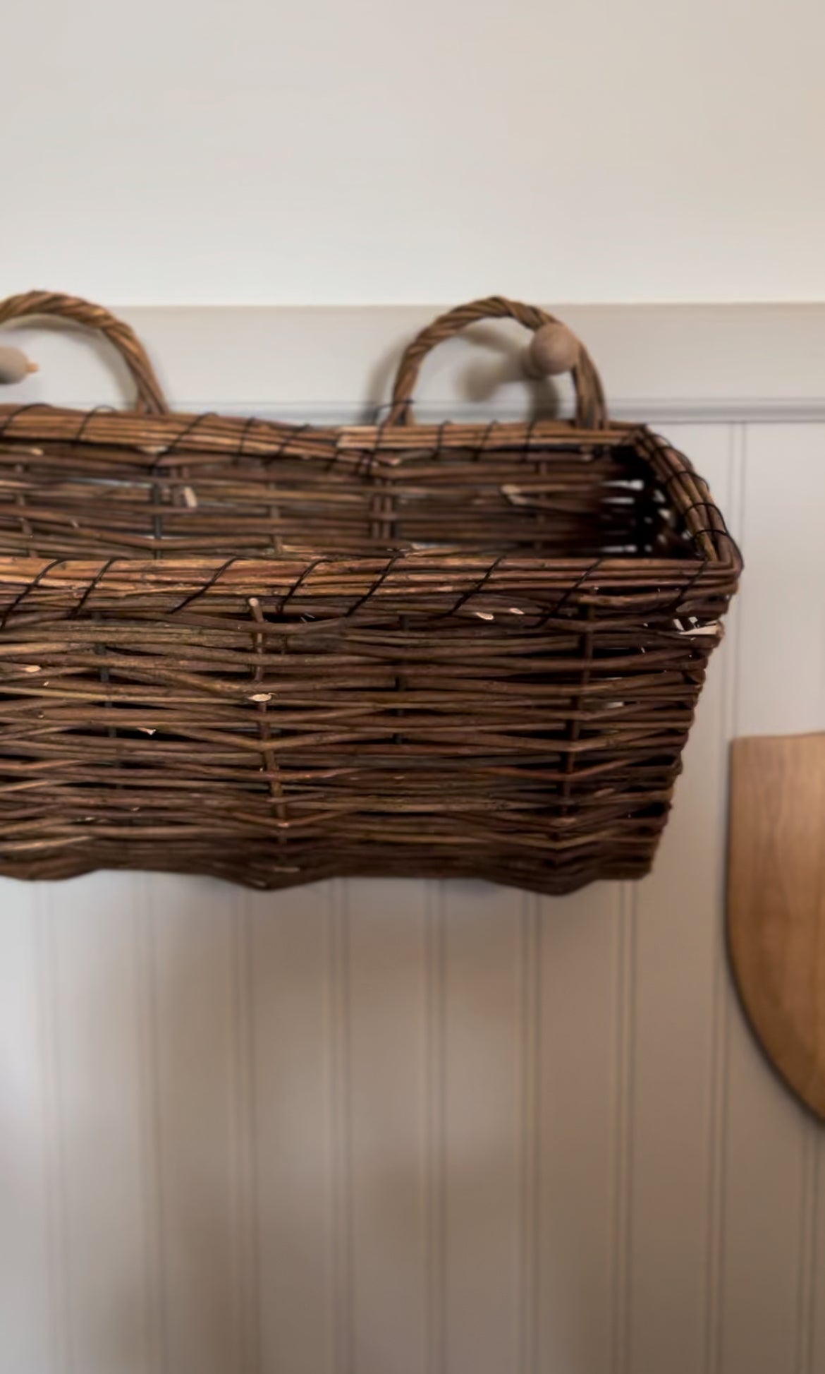 Wicker Double Handle Hanging Basket