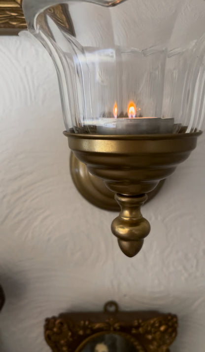 Single Gold and Glass Sconce