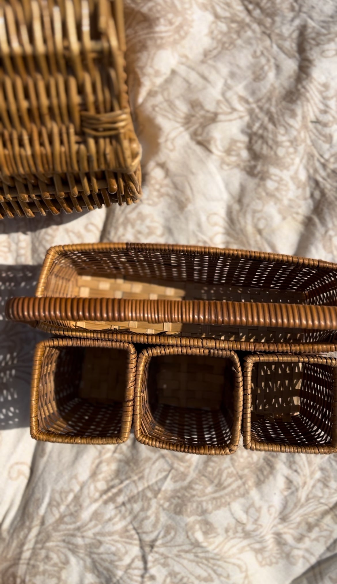 Vintage Wicker Utensil/Napkin Caddy