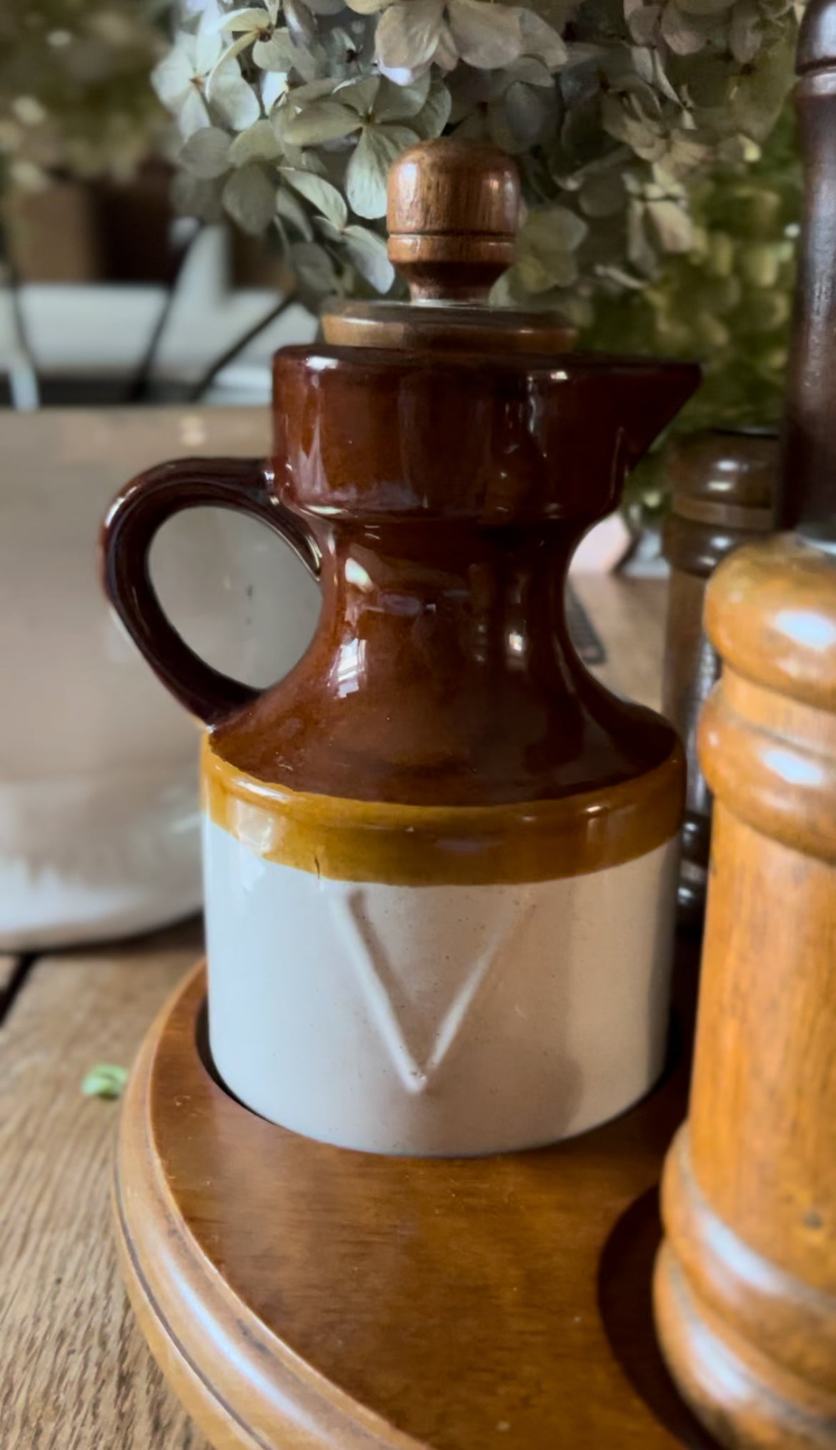 Vintage Lazy Susan Condiment Set