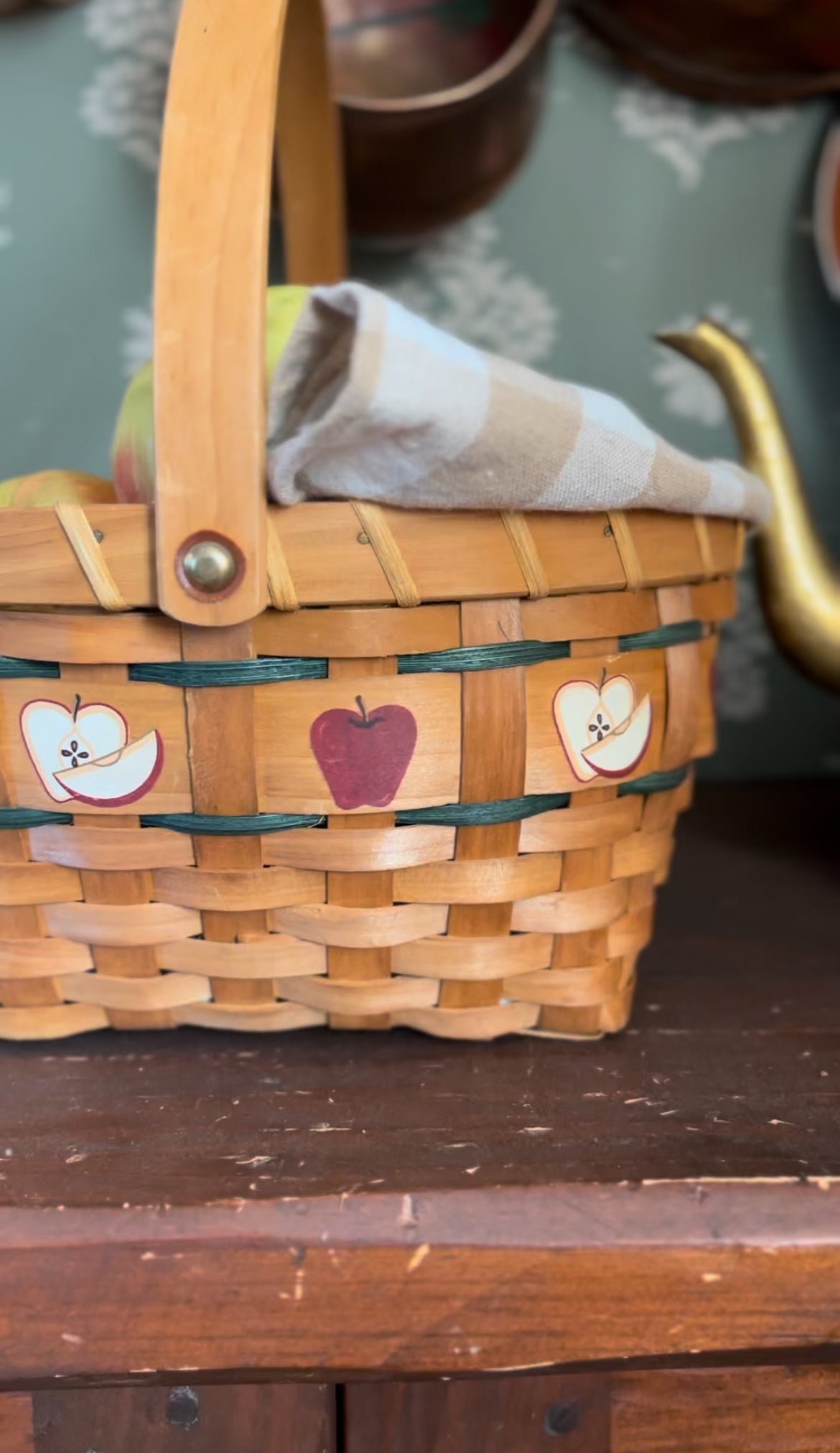 Vintage Round Apple Basket