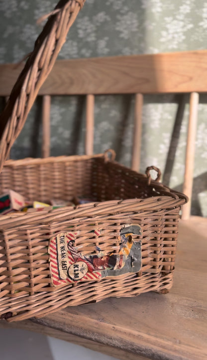 Vintage Wicker Basket with Lid