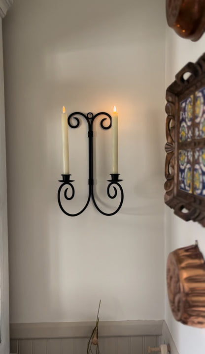 Black Metal Double Sconce (1 Left)