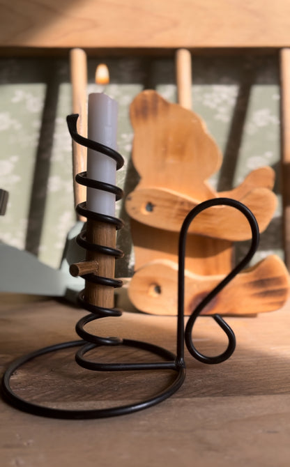 Primitive Turning Candle Holder