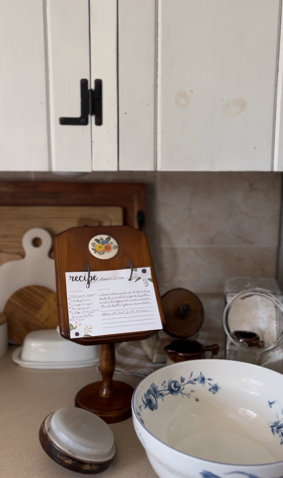 Vintage Wooden Standing Recipe Card Holder