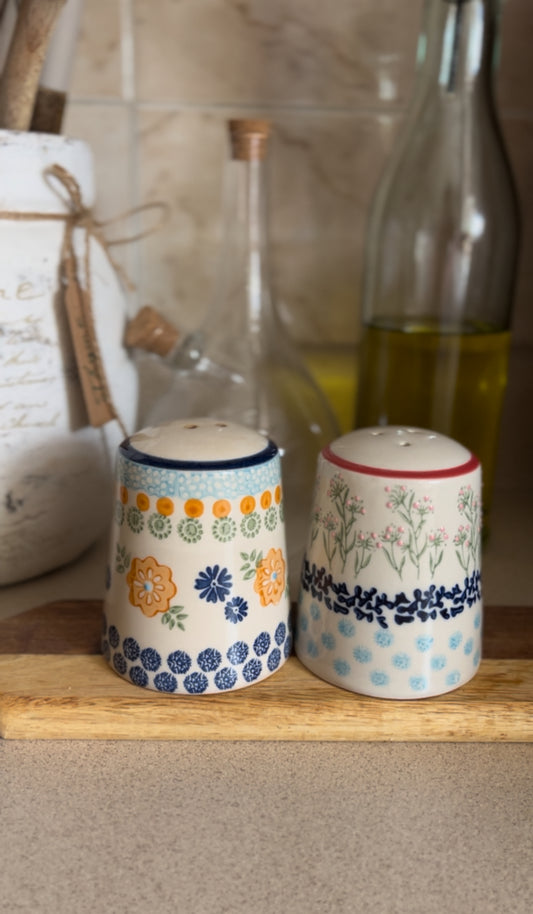 Ceramic Patterned Salt and Pepper Shakers