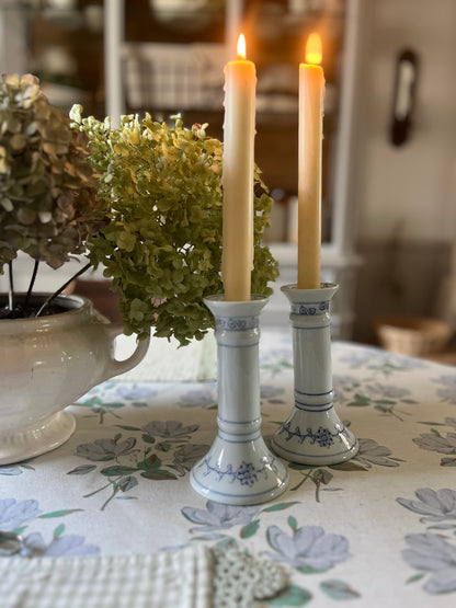 Blue and White Candle Holders (set of 2)