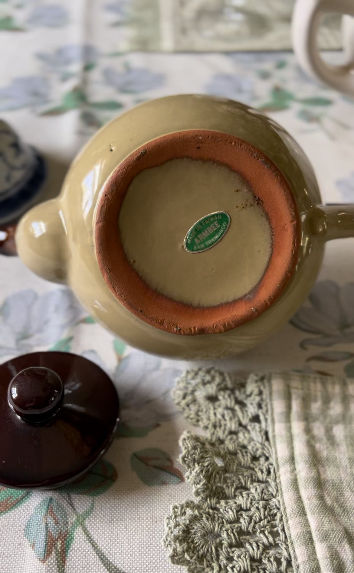 Brown Stoneware Teapot