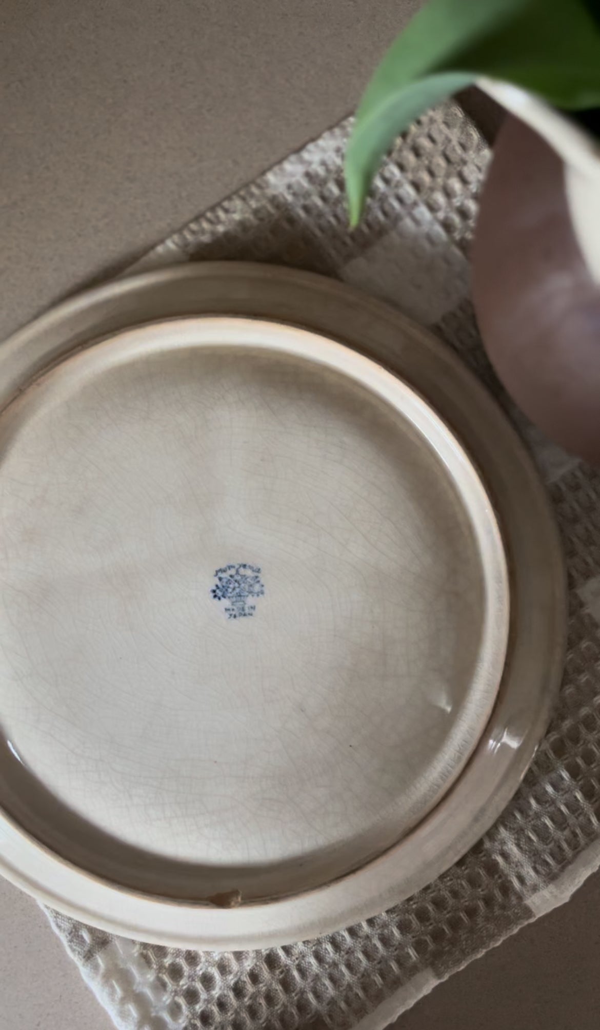 Vintage Moriyama Blue and White Dinner Plate (likely 1940s)