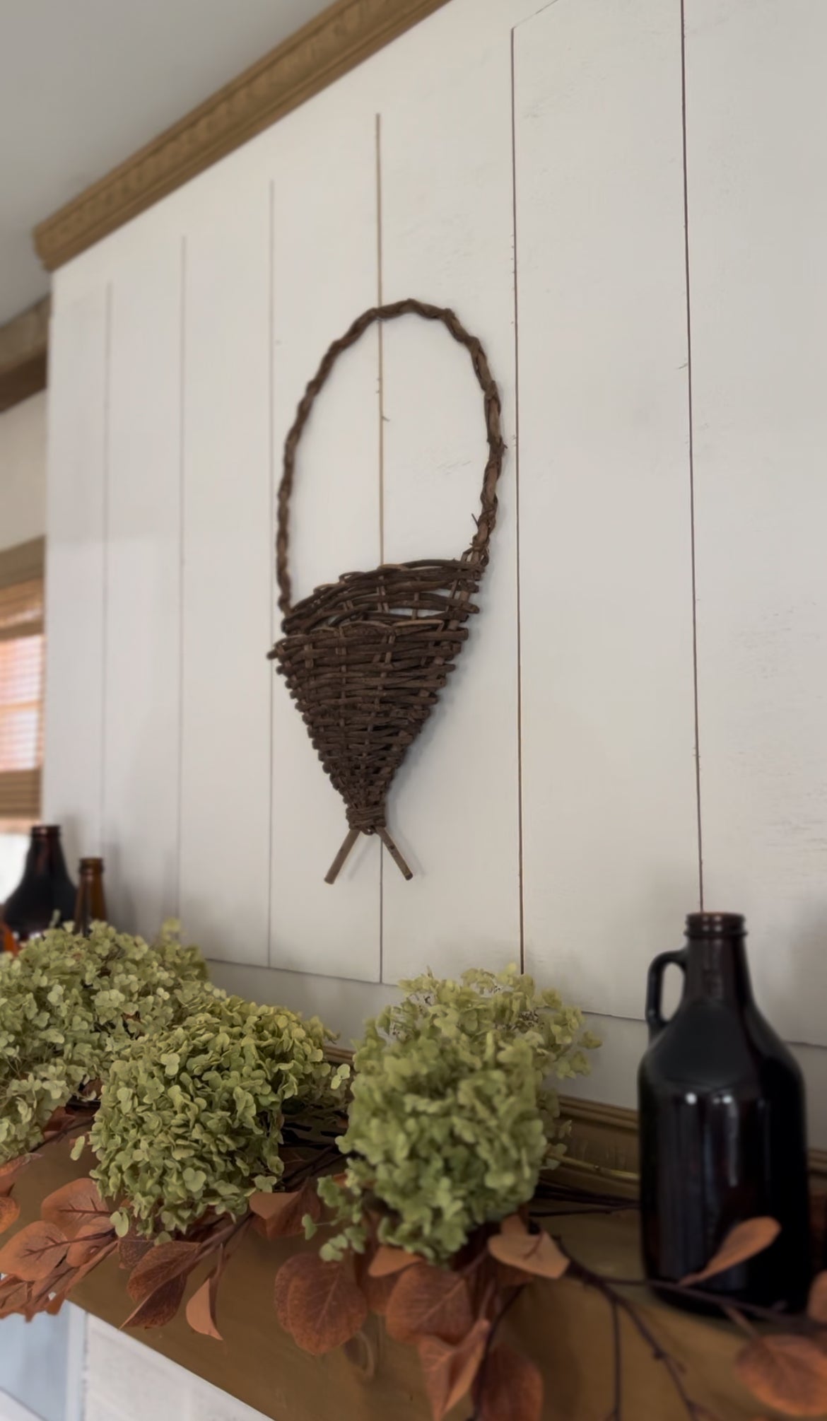 Woven Stick Hanging Door Basket