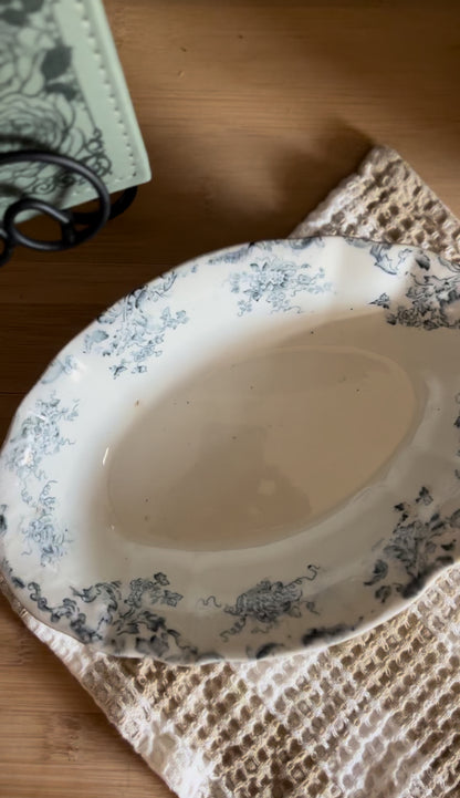 Blue and White Floral Serving Dish