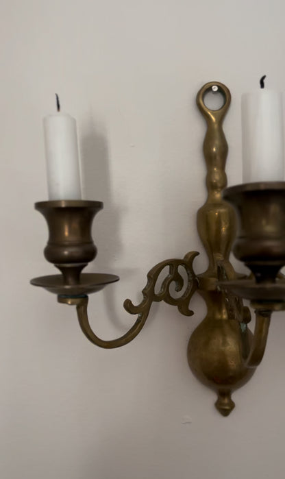 Solid Brass Three Candle Sconce