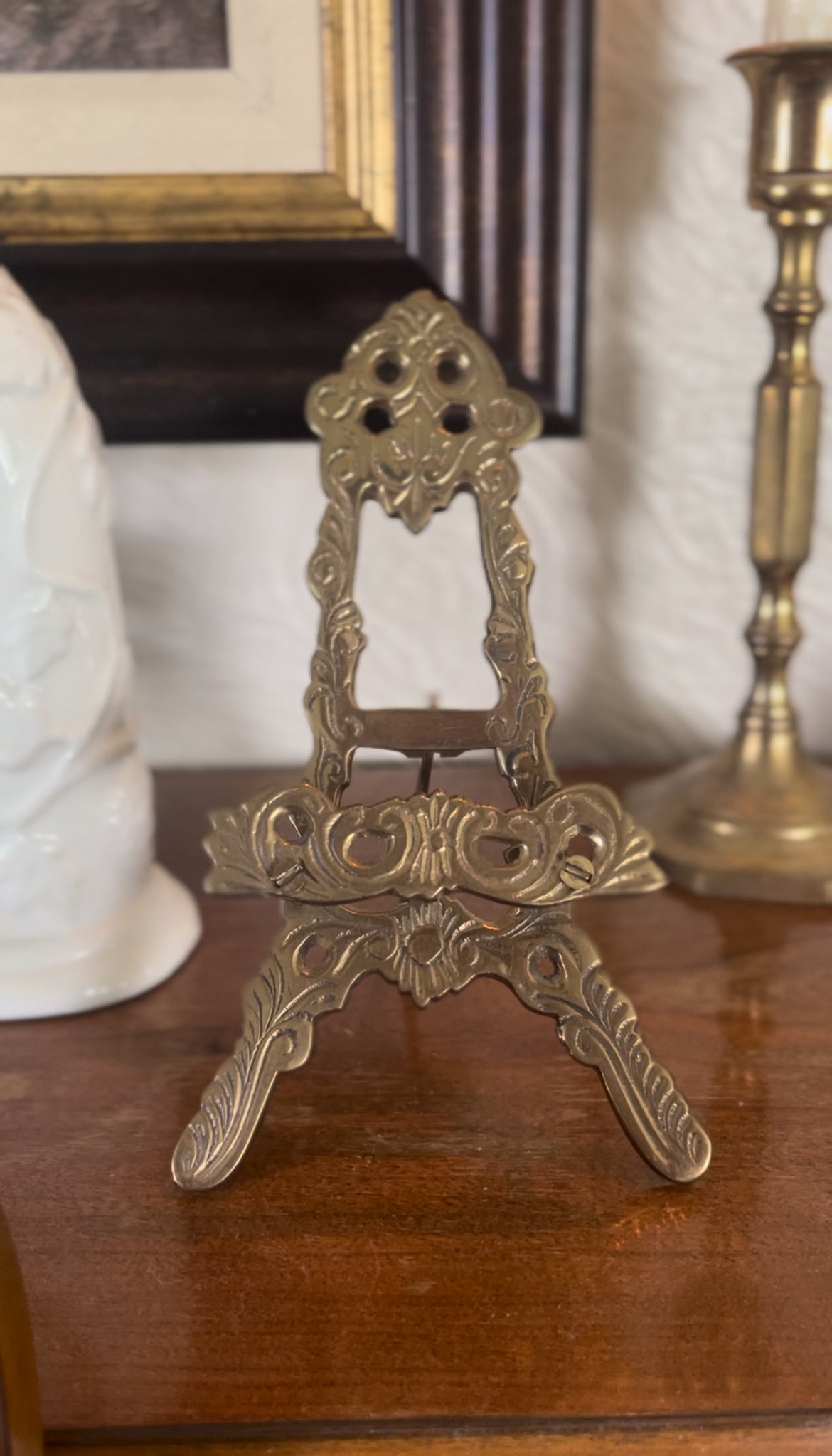 Solid Brass Ornate Picture Easel (1 left)