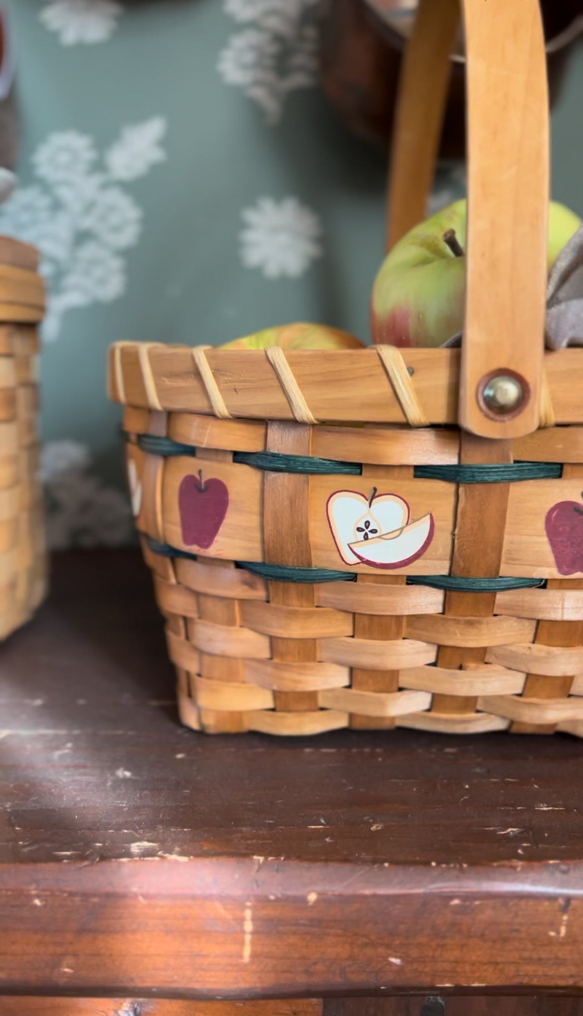 Vintage Round Apple Basket