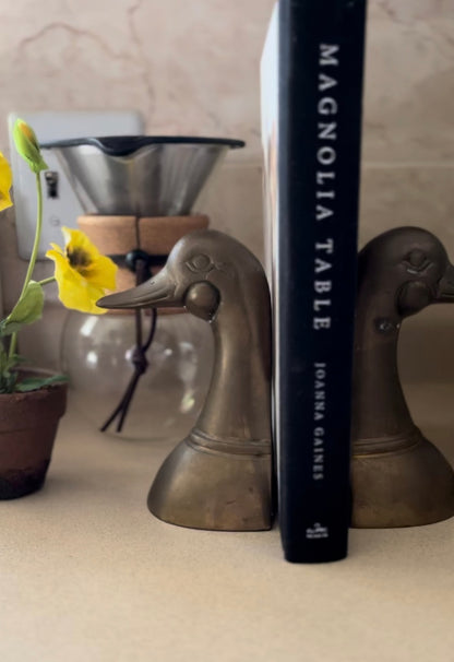 Pair of Brass Duck Book Ends