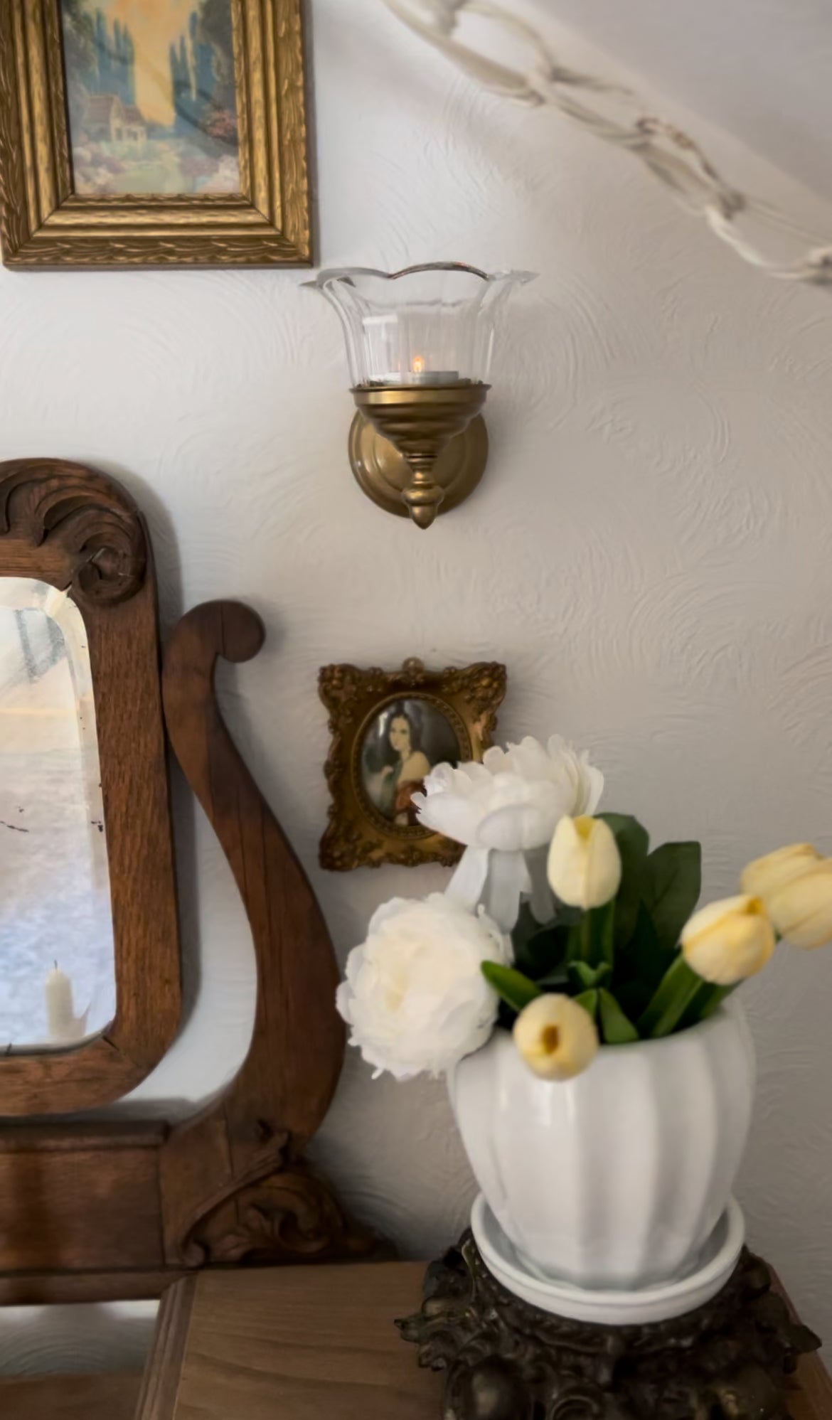 Single Gold and Glass Sconce