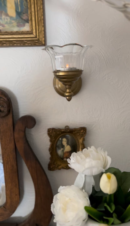 Single Gold and Glass Sconce