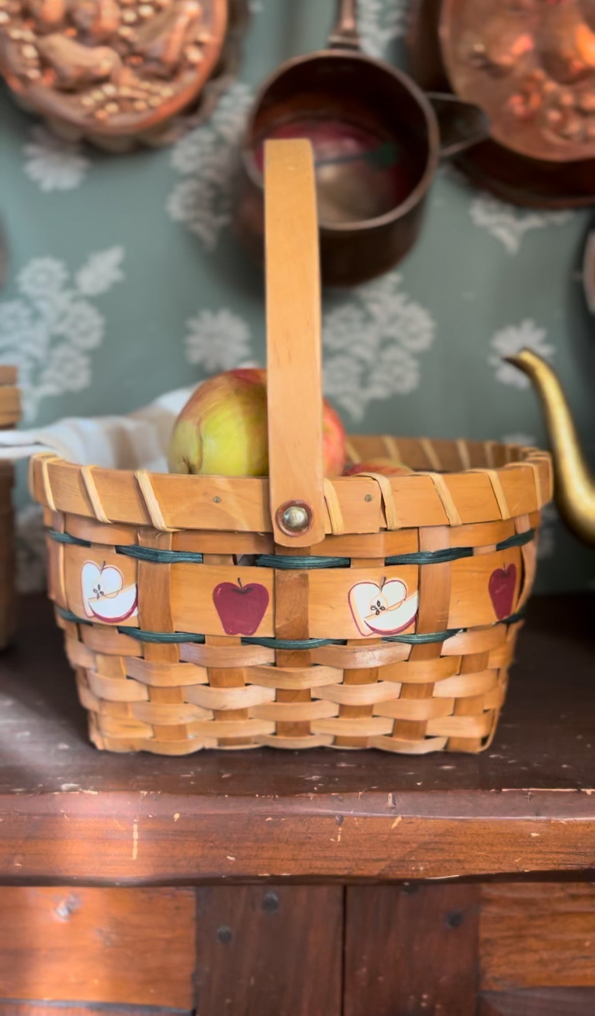 Vintage Round Apple Basket