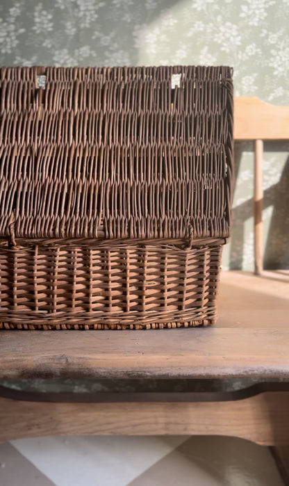 Vintage Wicker Basket with Lid