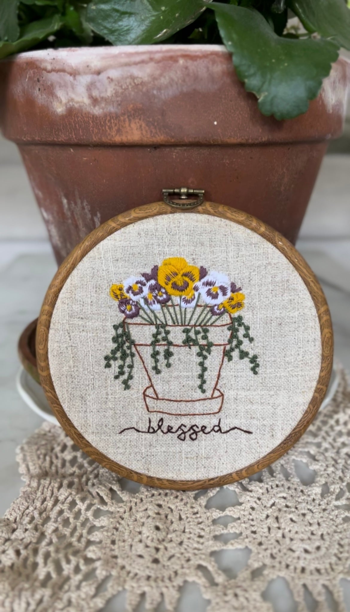 Pansy Planter Embroidery