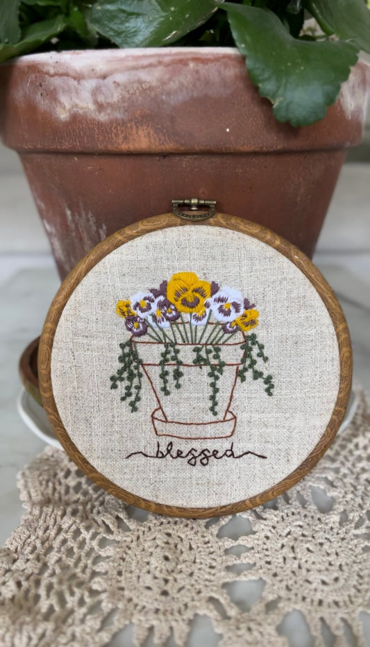 Pansy Planter Embroidery