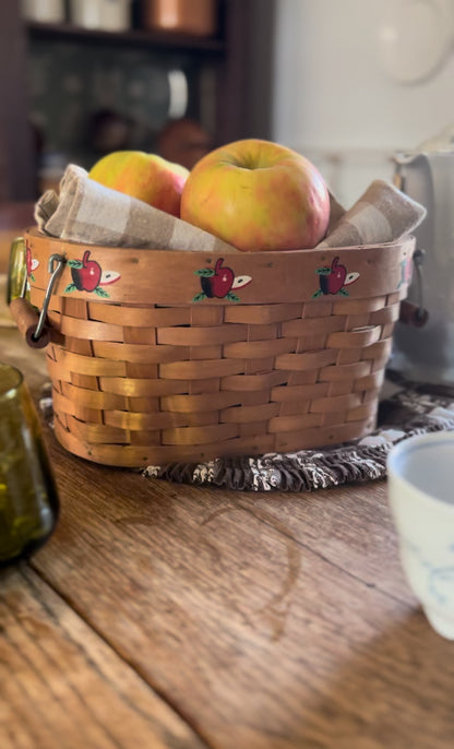 Vintage Oval Apple Basket