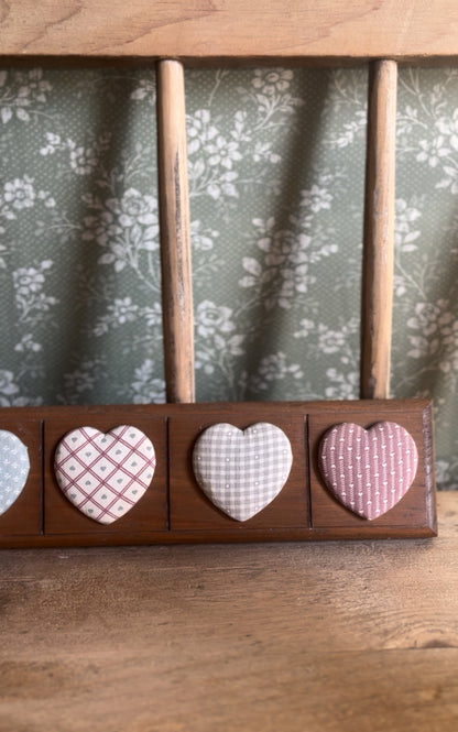 Wooden Fabric Heart Wall Art