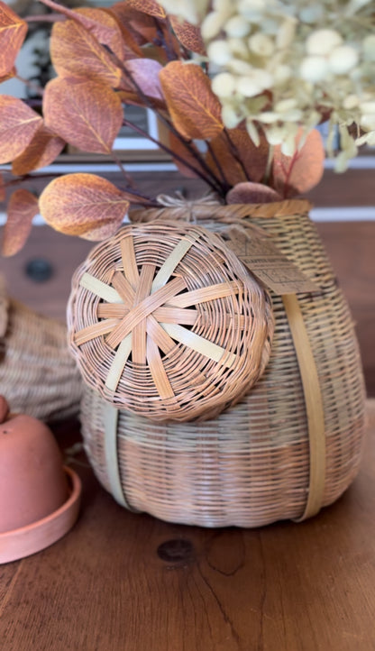 Wicker Storage Basket with Lid