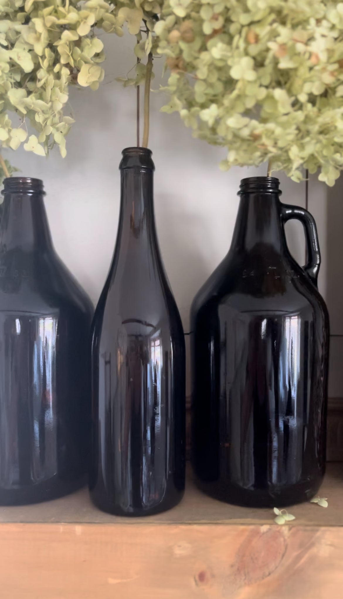 Amber Glass Bottles - each sold separately (2 growlers and 1 bottle available)