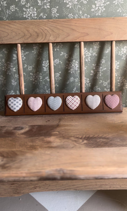 Wooden Fabric Heart Wall Art