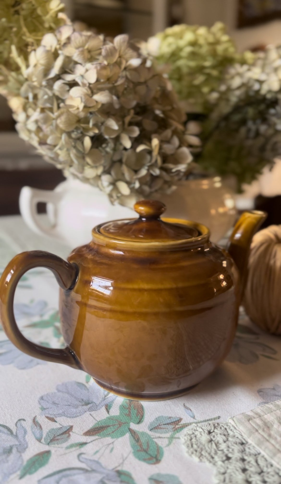 Warm Caramel Colored Ceramic Teapot