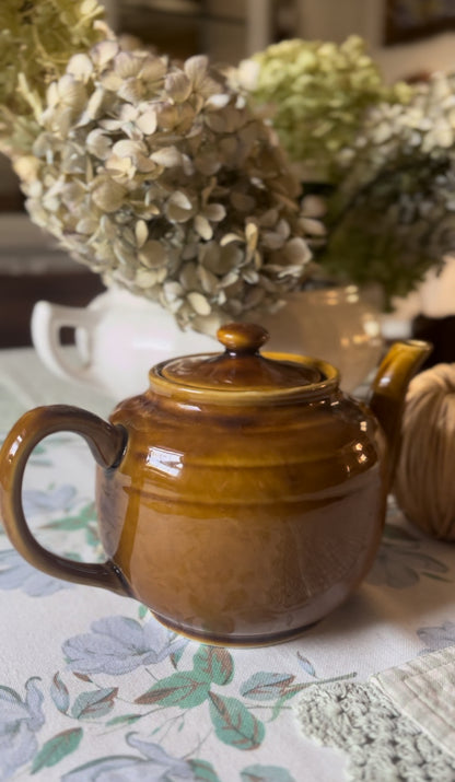 Warm Caramel Colored Ceramic Teapot