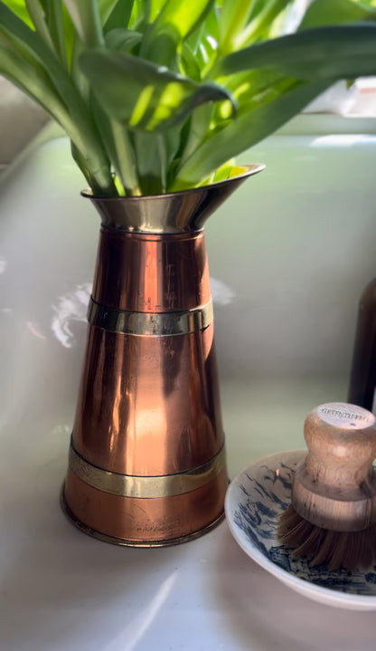 Copper and Brass Pitcher/Vase