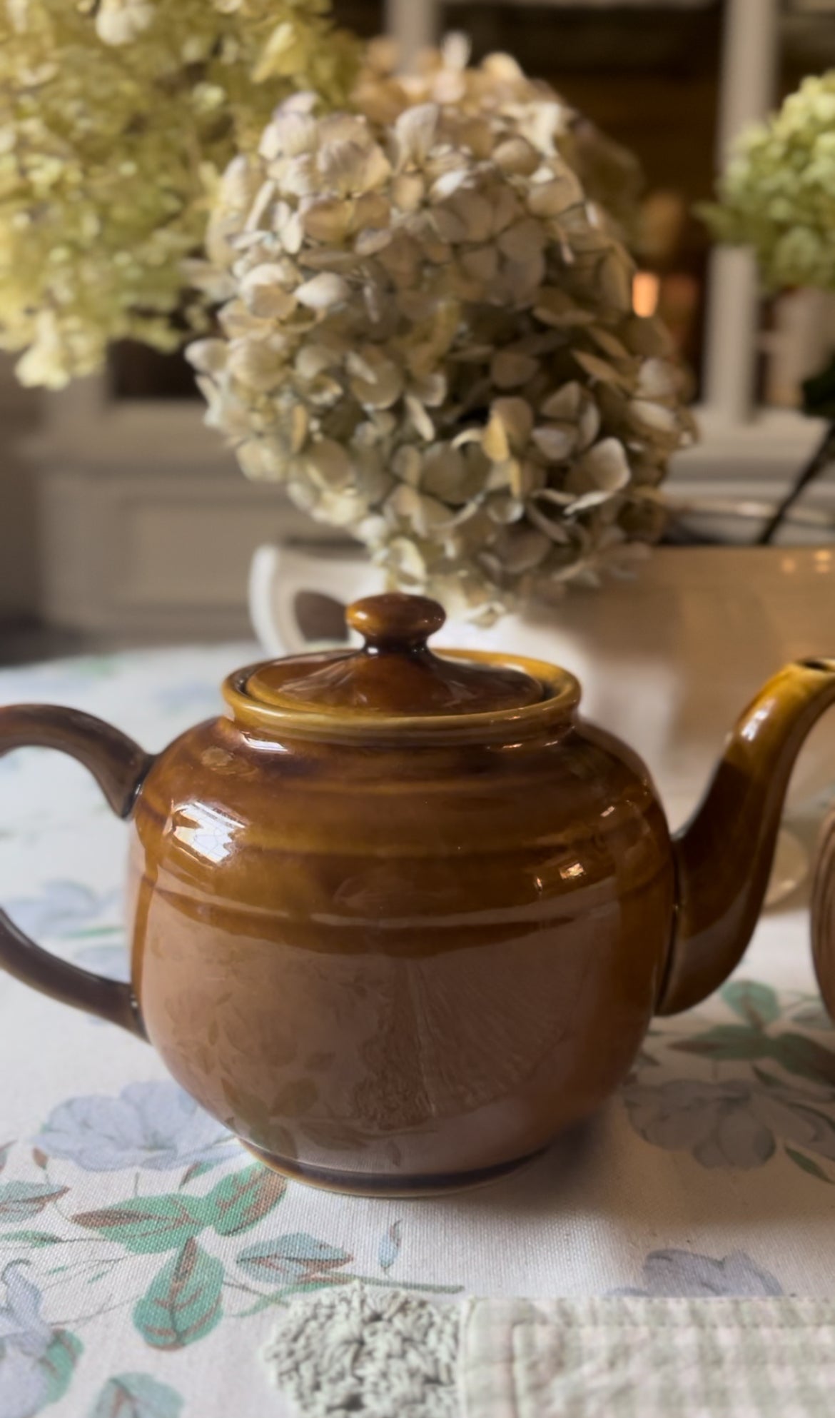 Warm Caramel Colored Ceramic Teapot